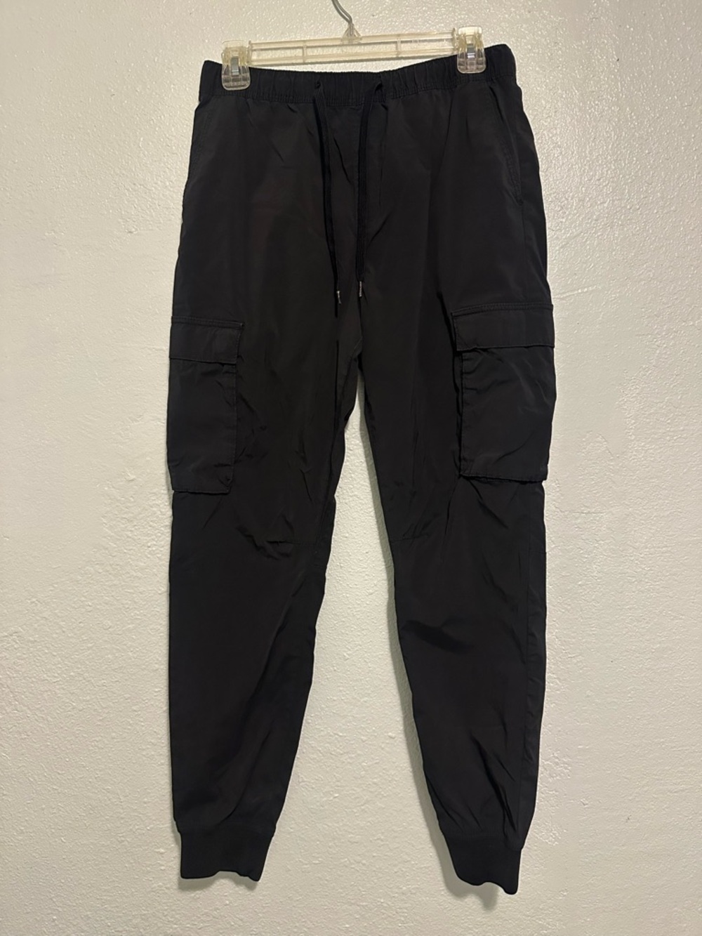 H&M Black Cargo Jogger Pants with Drawstring Size Small